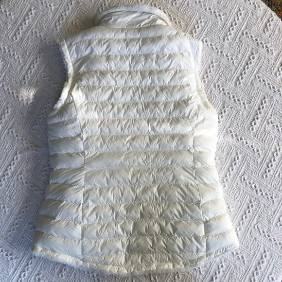 Heat Keep White Fur Lined Puffer Vest Small Packable Gorpcore Minimalist - Picture 5 of 11